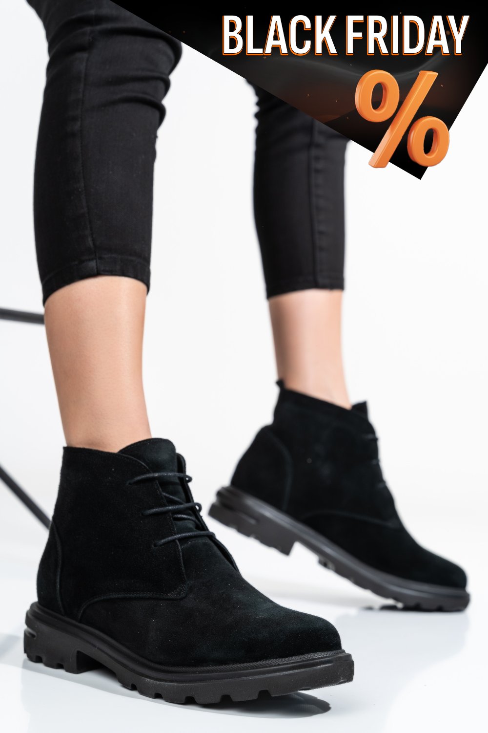 Fekete természetes bőr bakancs 2s7h32-004sp