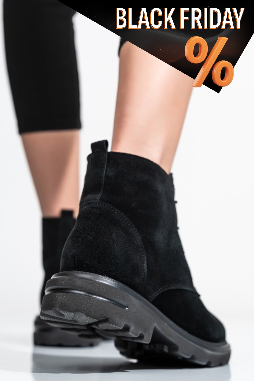 Fekete természetes bőr bakancs 2s7h32-004sp