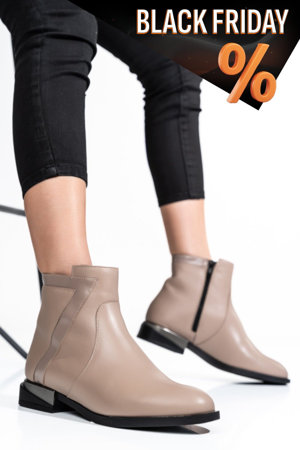 Bézs természetes bőr bakancs 2s7h32-006np-npk