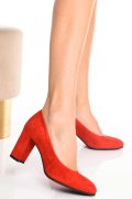 Piros fordított bőr magassarkú cipők 3s7h015