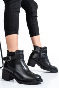 Fekete természetes bőr bokacsizma 2s7h32-025np