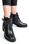 Fekete természetes bőr bokacsizma 2s7h32-025np