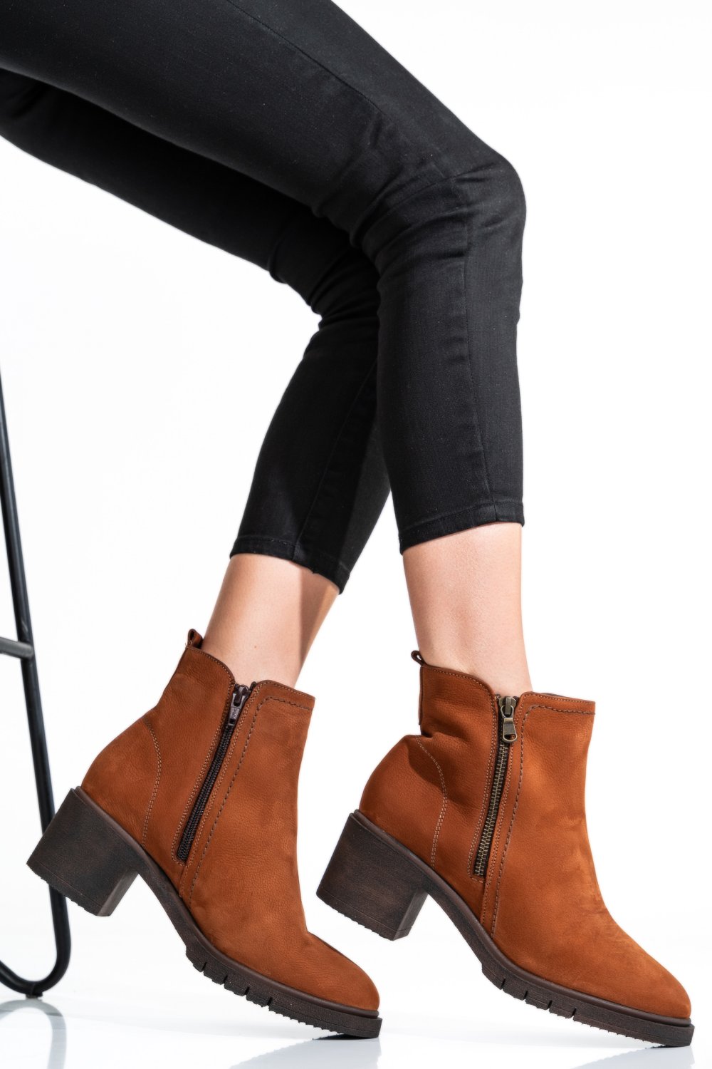 Barna természetes bőr bokacsizma 2s7h32-026nbk