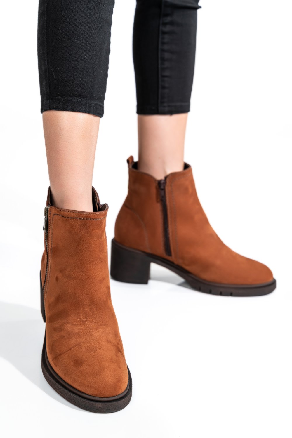 Barna természetes bőr bokacsizma 2s7h32-026nbk