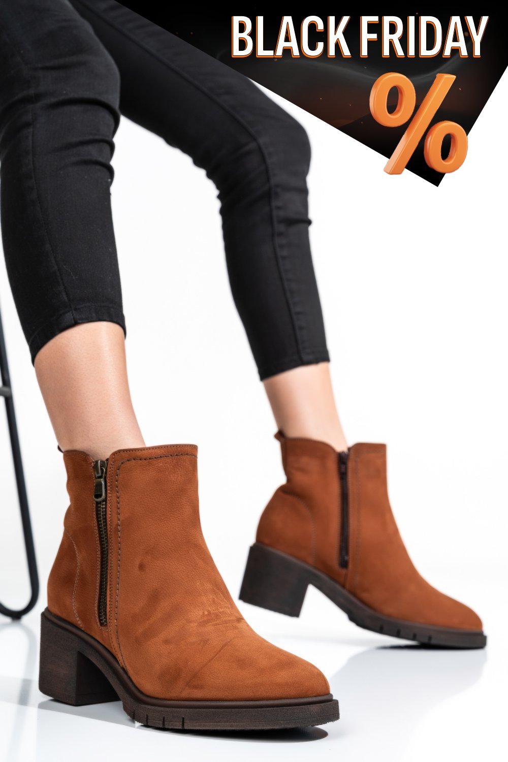 Barna természetes bőr bokacsizma 2s7h32-026nbk