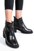 Fekete természetes bőr bokacsizma 2s7h32-026np