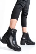 Fekete természetes bőr bokacsizma 2s7h32-026np