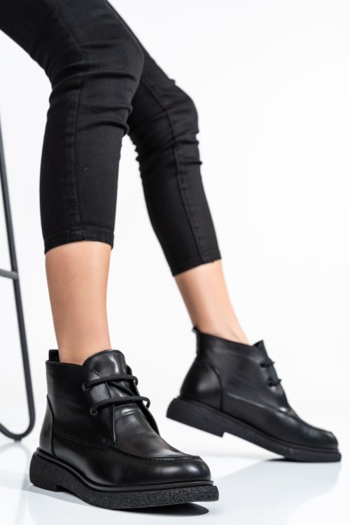 Fekete természetes bőr bakancs 2s7h32-001np