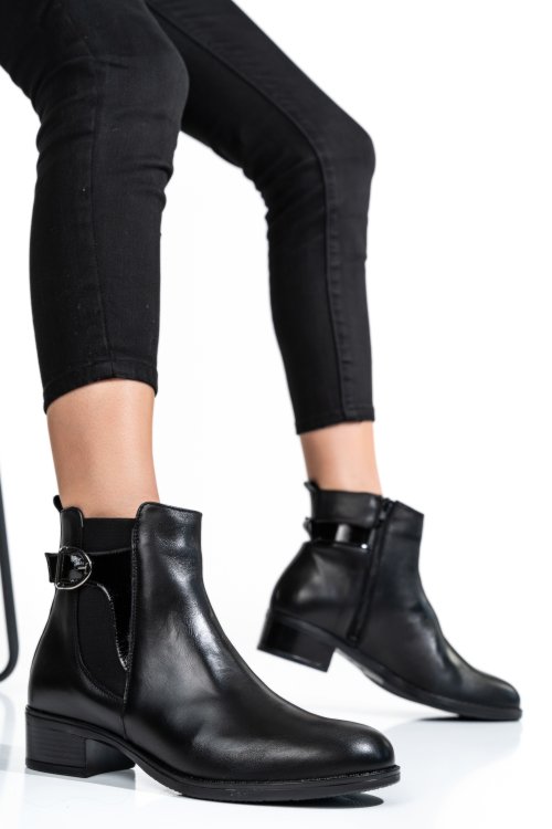 Fekete természetes bőr bakancs 2s7h32-008np
