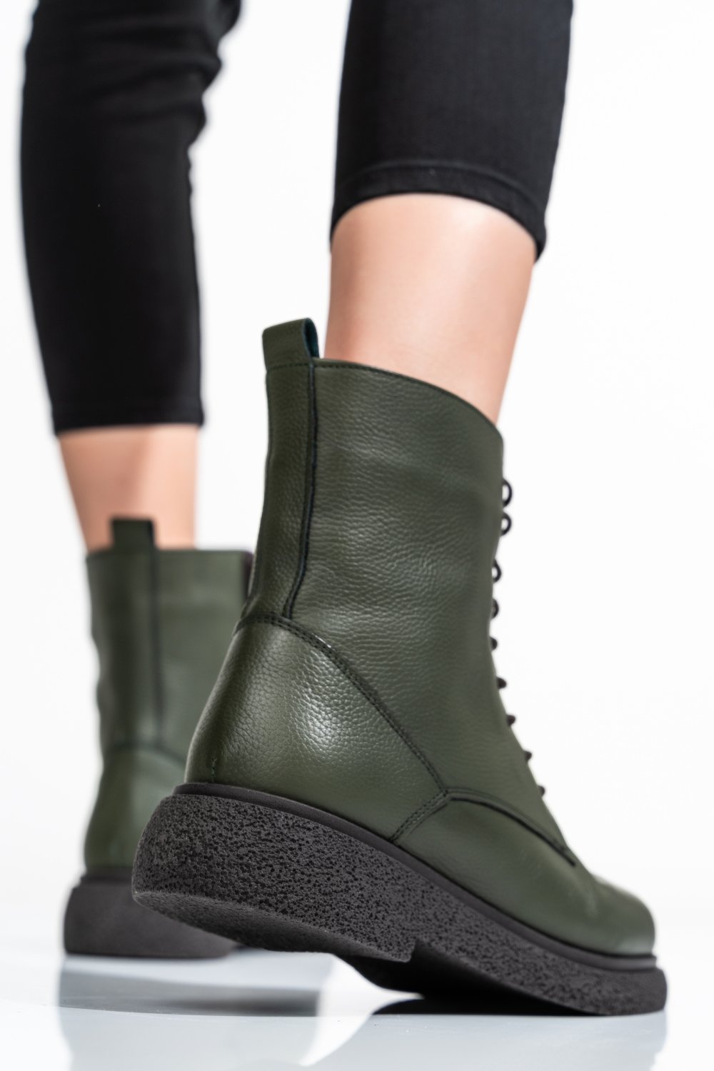 Khaki természetes bőr bakancs 2s7h32-002sfl