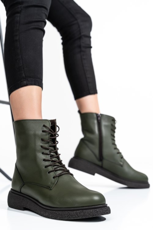 Khaki természetes bőr bakancs 2s7h32-002sfl