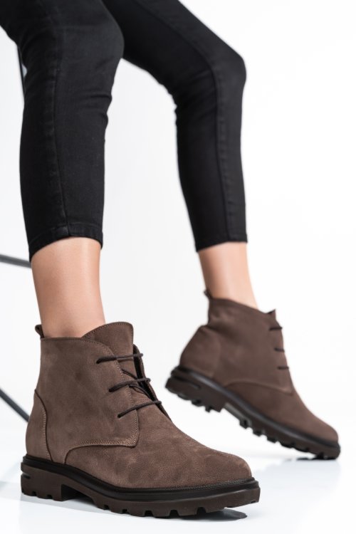 Bézs fordított bőr bakancs 2s7h32-004sp