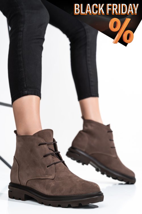 Bézs fordított bőr bakancs 2s7h32-004sp