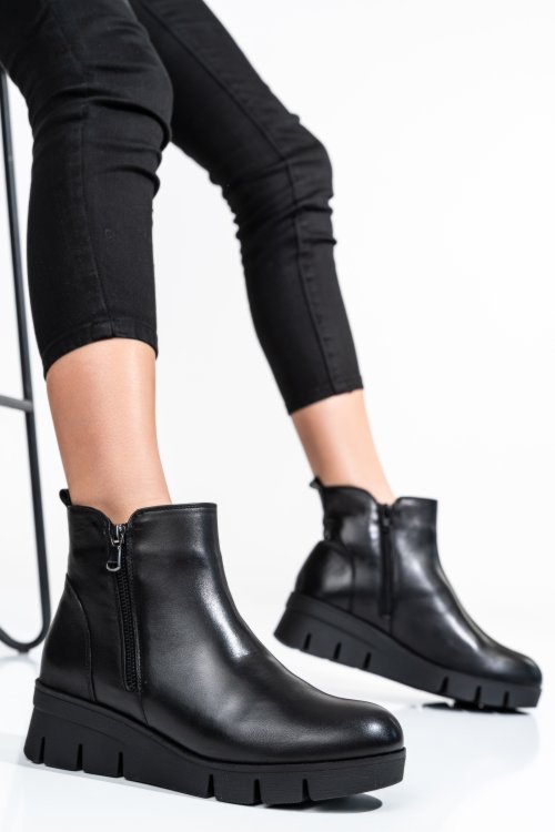 Fekete természetes bőr bakancs 2s7h32-023np