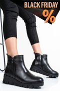 Fekete természetes bőr bakancs 2s7h32-023np