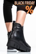 Fekete természetes bőr bakancs 2s7h32-023np