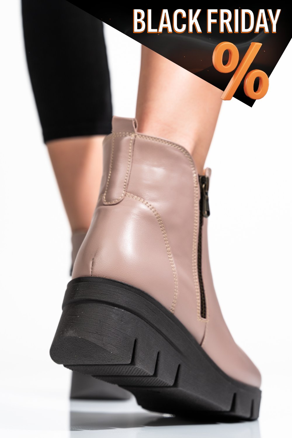 Bézs természetes bőr bakancs 2s7h32-023np