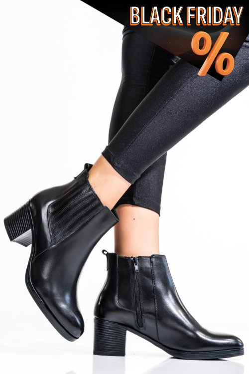Fekete természetes bőr bokacsizma ws7hh70h13