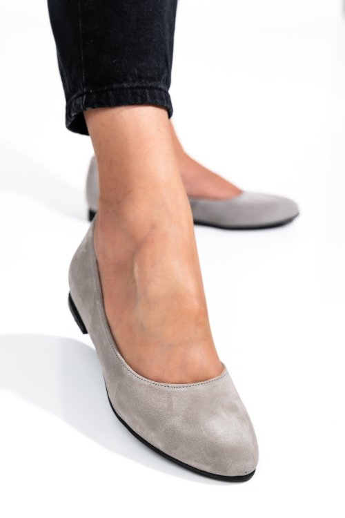 Szürke fordított bőr balett cipők 4s7h50