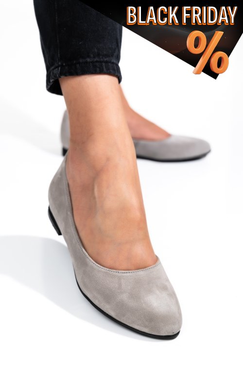 Szürke fordított bőr balett cipők 4s7h50