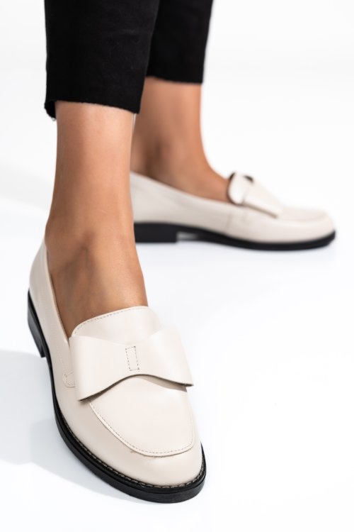 Bézs természetes bőr alkalmi cipők 2s7h110