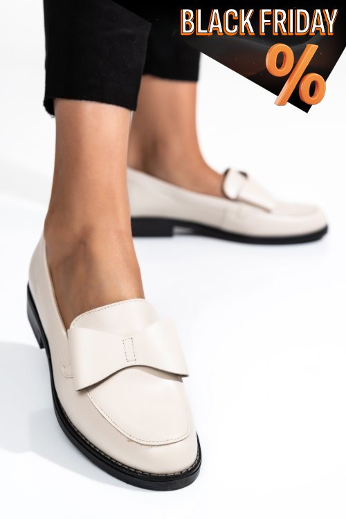 Bézs természetes bőr alkalmi cipők 2s7h110