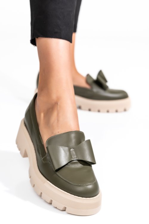Zöld természetes bőr alkalmi cipők 2s7h115