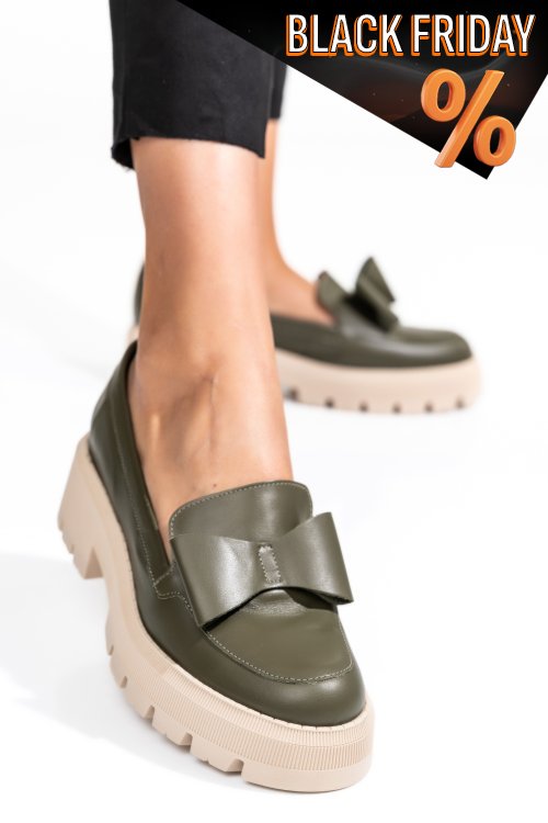 Zöld természetes bőr alkalmi cipők 2s7h115