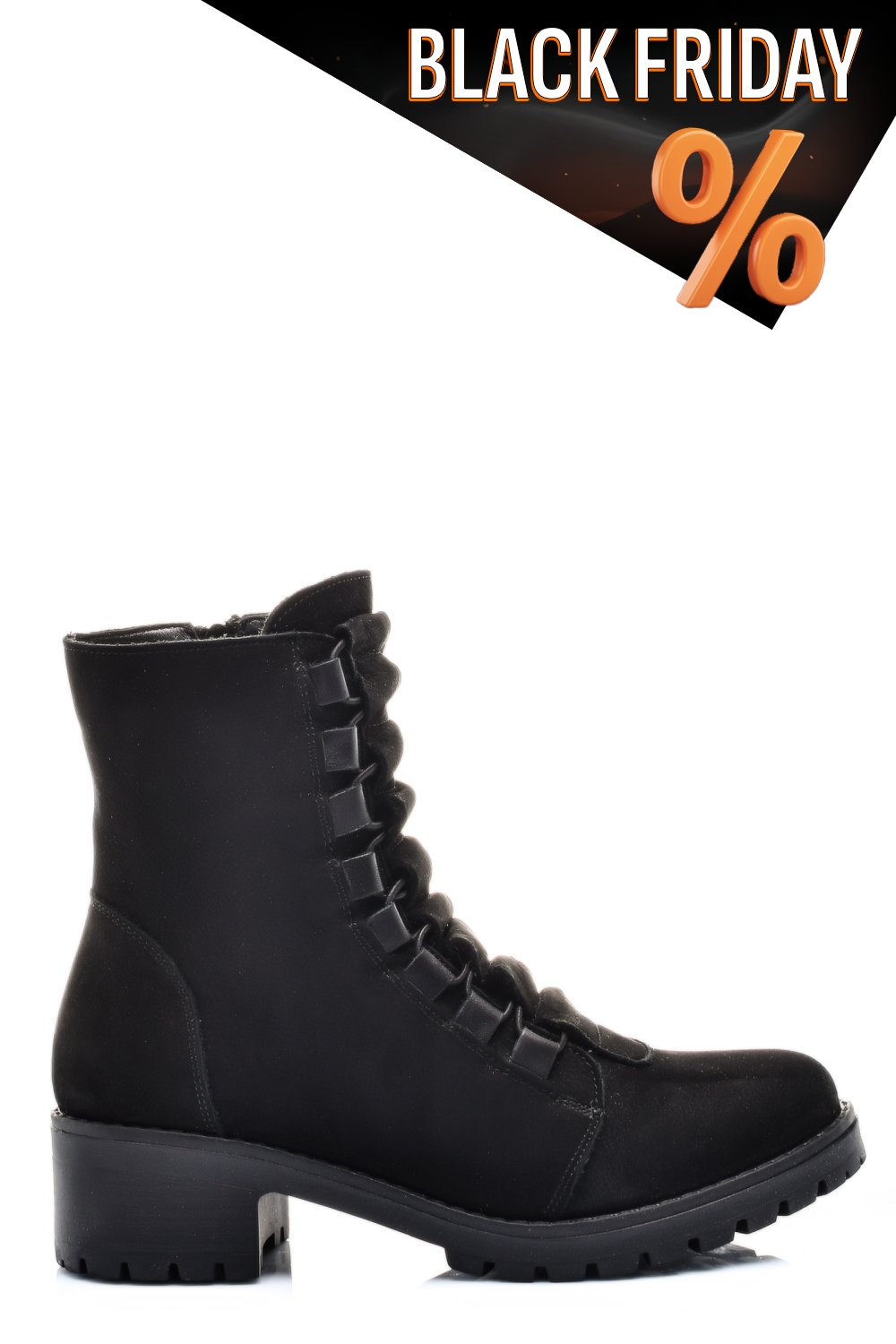 Fekete fordított bőr bakancs 1s7h82859nbk