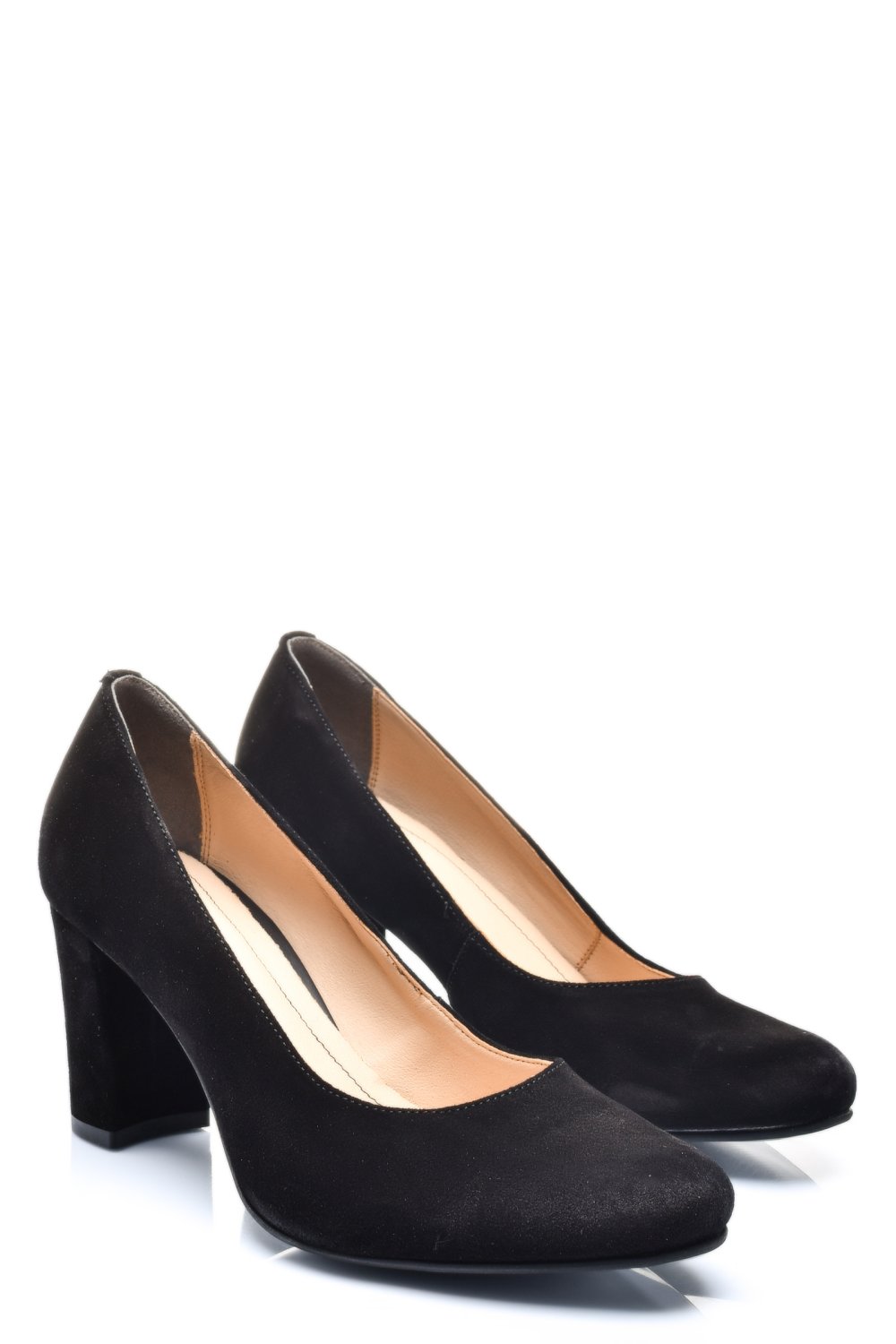 Fekete fordított bőr magassarkú cipők 1s7h600