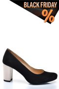 Fekete fordított bőr magassarkú cipők 1s7h700