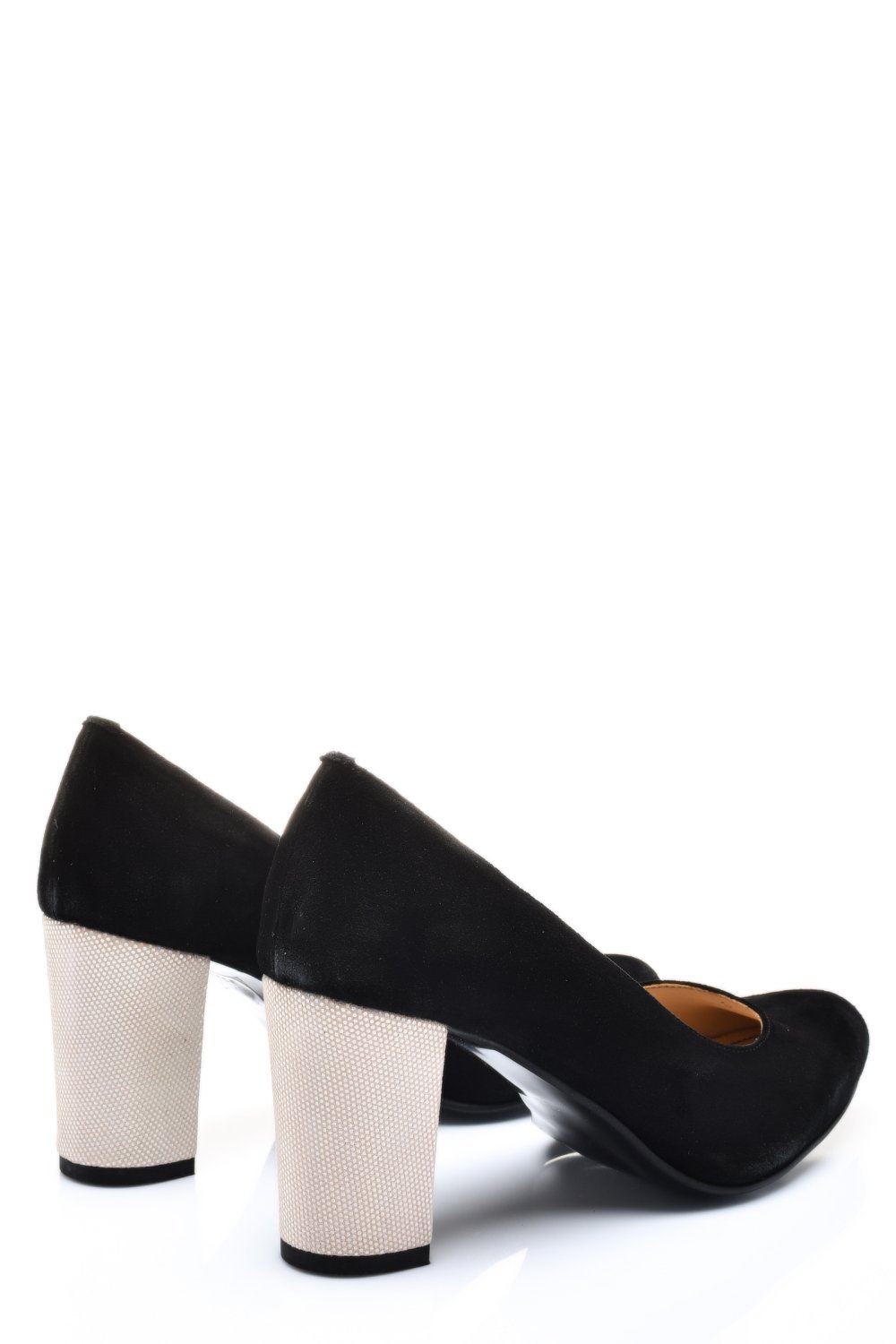 Fekete fordított bőr magassarkú cipők 1s7h700