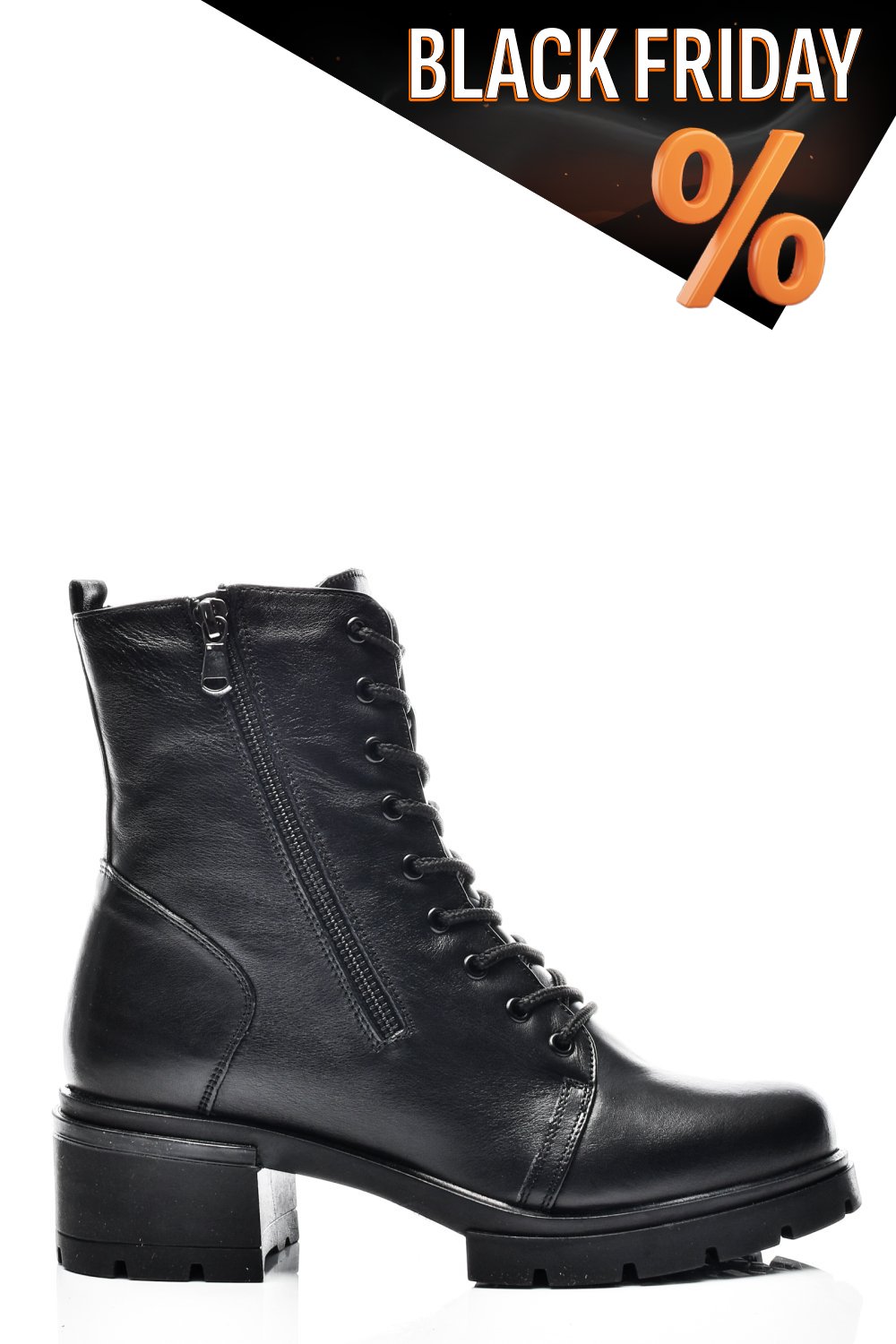 Fekete természetes bőr bakancs 2s7h12808np