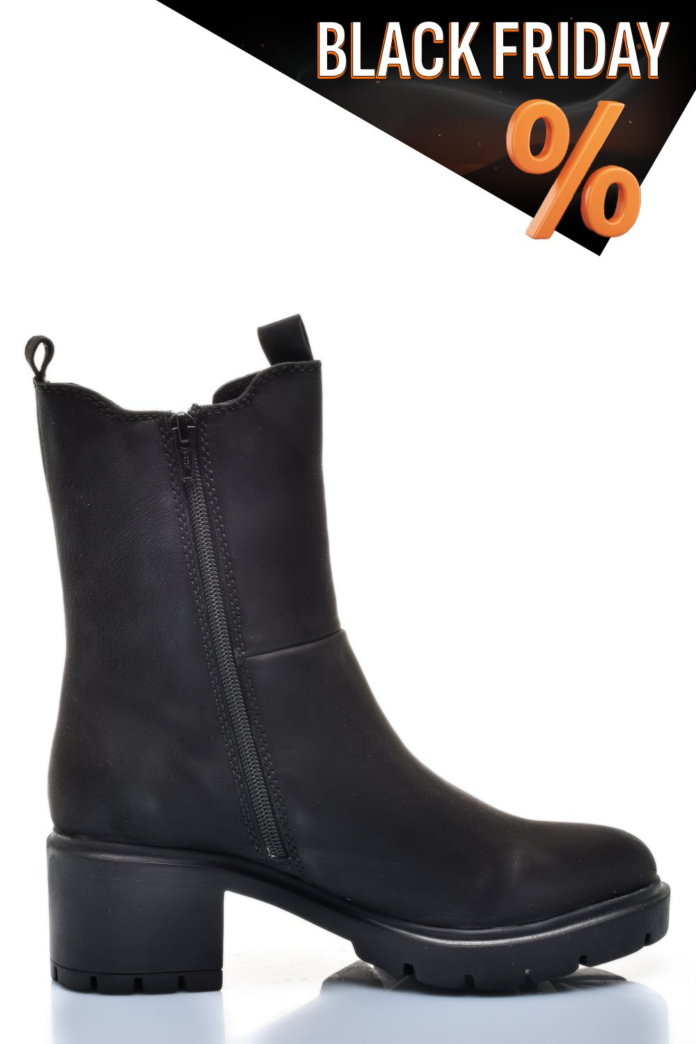 Fekete természetes bőr bakancs 8s7h799