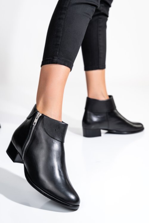 Fekete természetes bőr bakancs 6s7h548