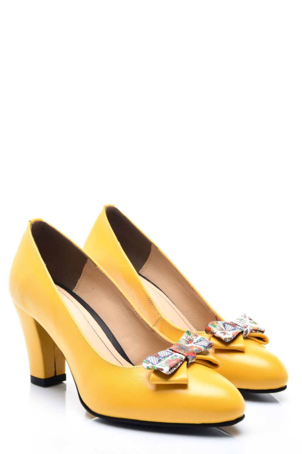 Sárga természetes bőr magassarkú cipők 1s7h717