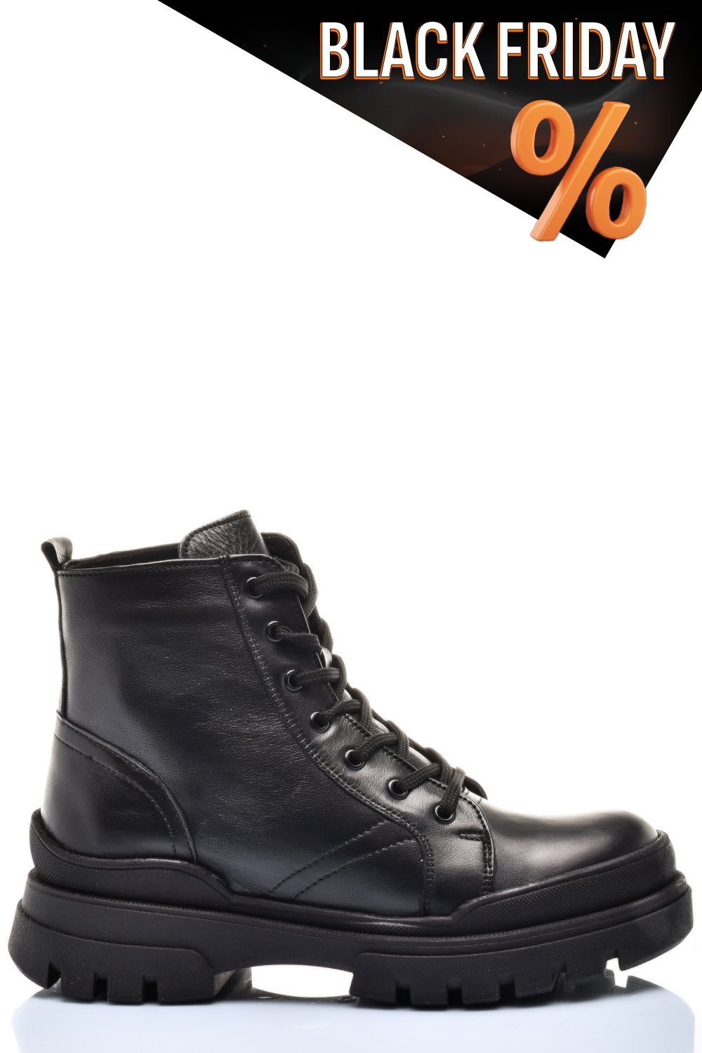 Fekete természetes bőr bakancs 2s7h22836np