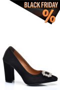 Fekete fordított bőr magassarkú cipők 1s7h922