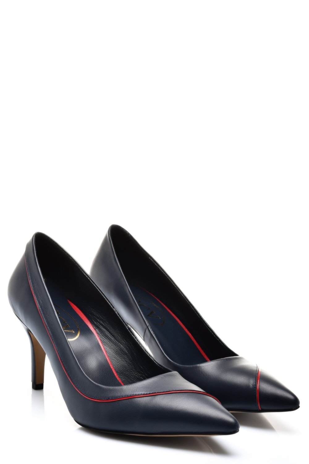 Tengerészkék természetes bőr magassarkú cipők 1s7h810