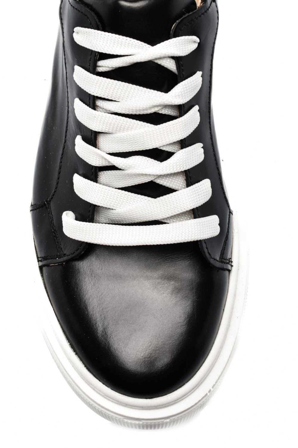 Fekete természetes bőr sport cipők 3s7h000