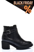 Fekete természetes bőr bokacsizma 2s7h32-025np