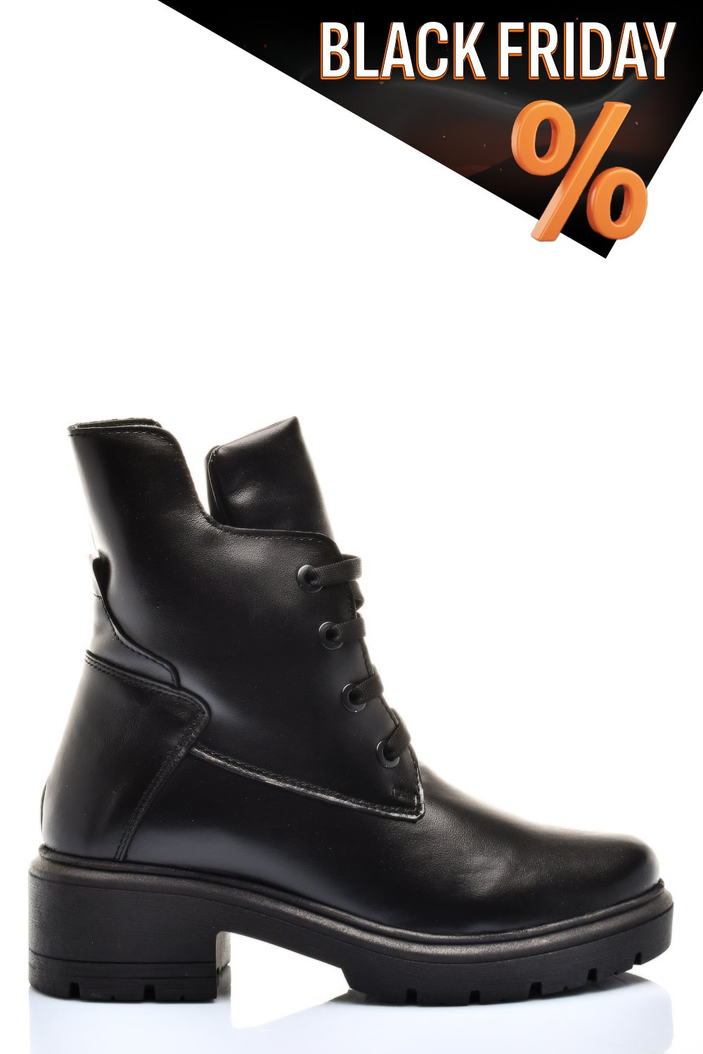 Fekete természetes bőr bakancs 9s7h48