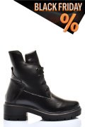 Fekete természetes bőr bakancs 9s7h48
