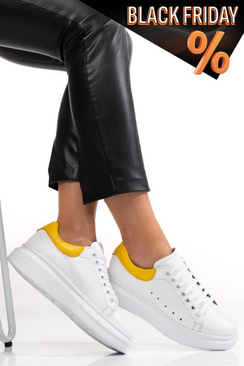 Sárga természetes bőr sport cipők 2s7h01684np