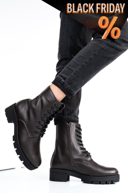 Barna természetes bőr bakancs 1s7h31