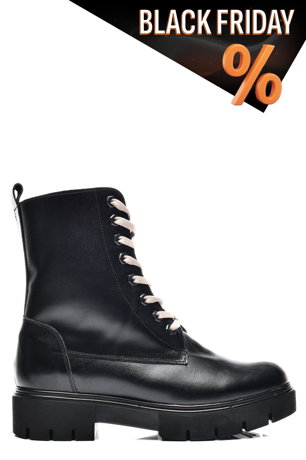 Fekete természetes bőr bakancs 1s7h31