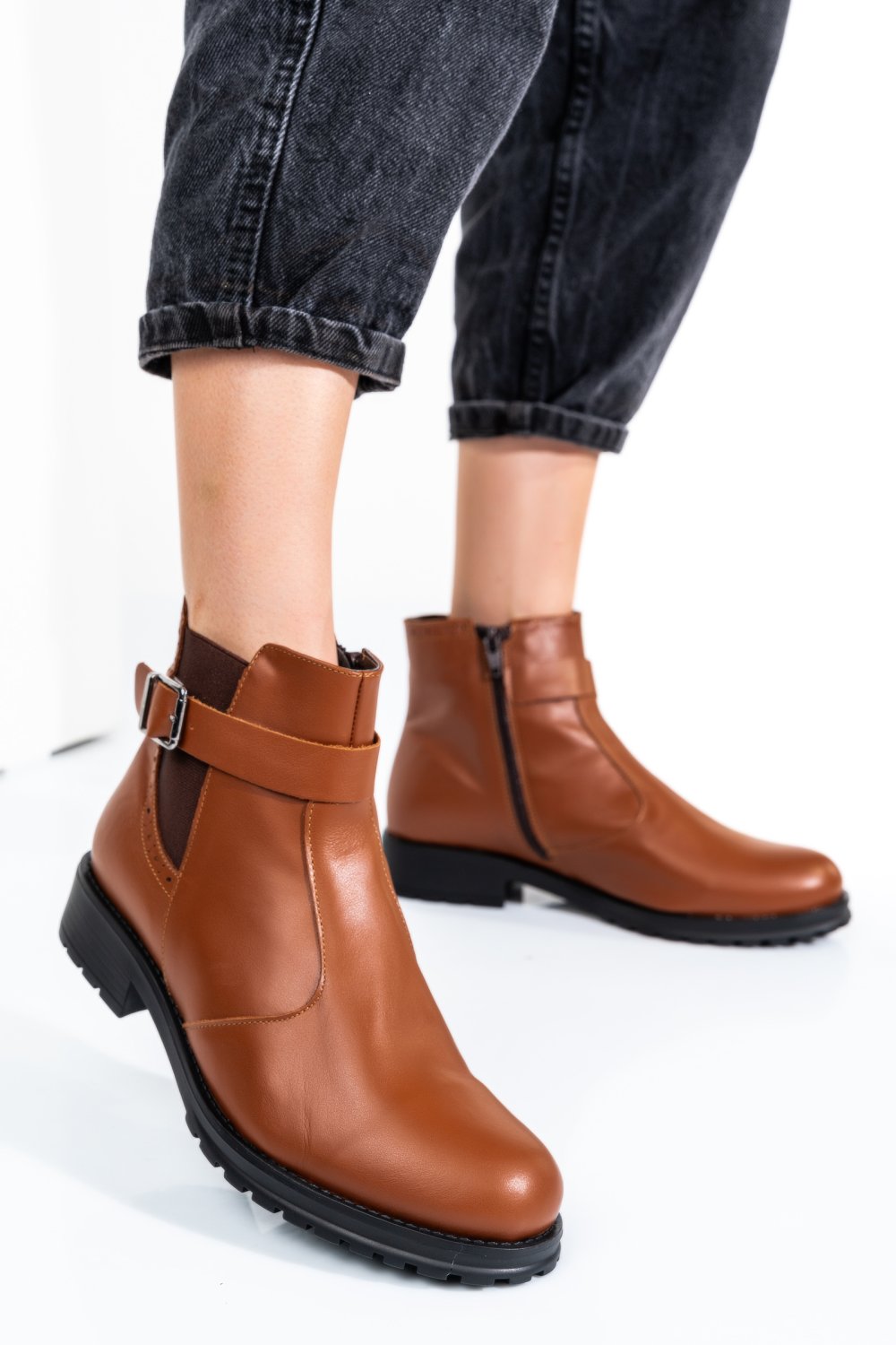 Barna természetes bőr bakancs 0s7h82