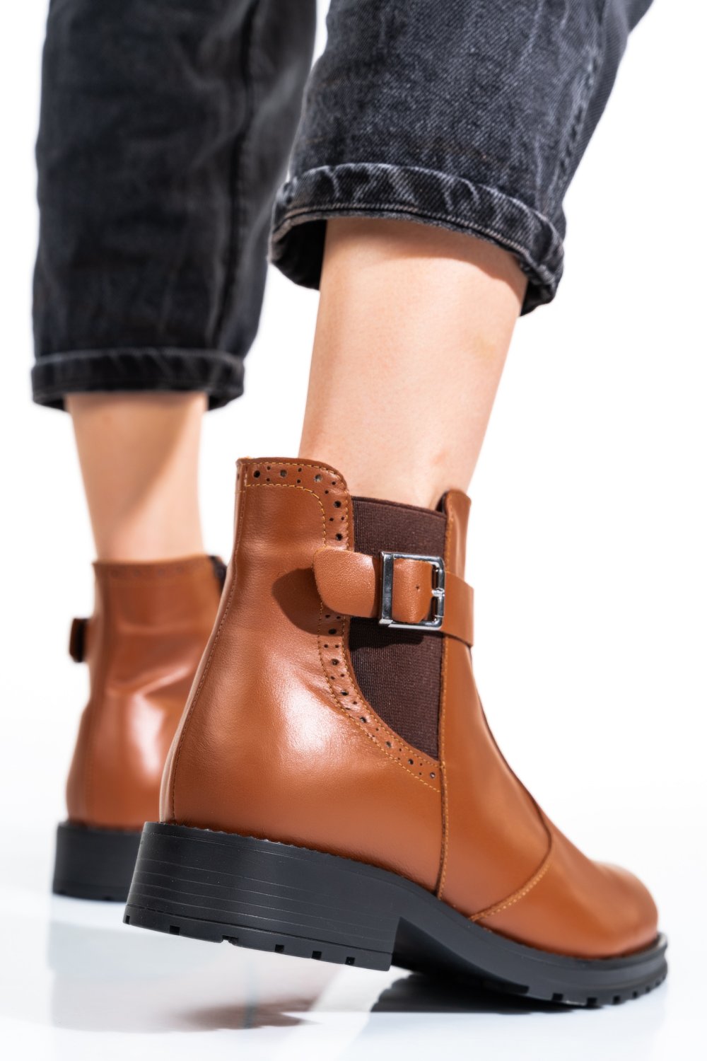 Barna természetes bőr bakancs 0s7h82