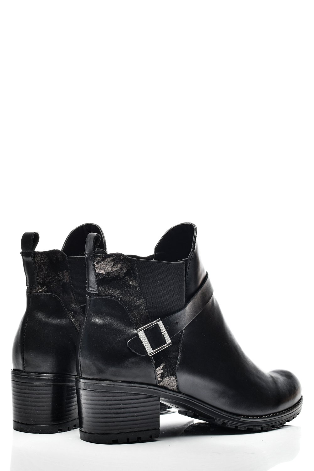 Fekete természetes bőr bokacsizma 0s7h63