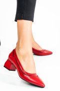 Piros természetes bőr magassarkú cipők 6s7h0